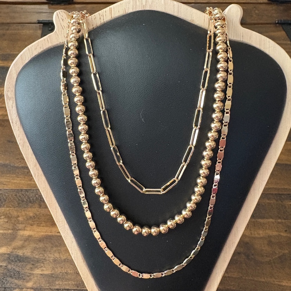 House of Harlow 1960 Gold Layered Necklace Set of 3